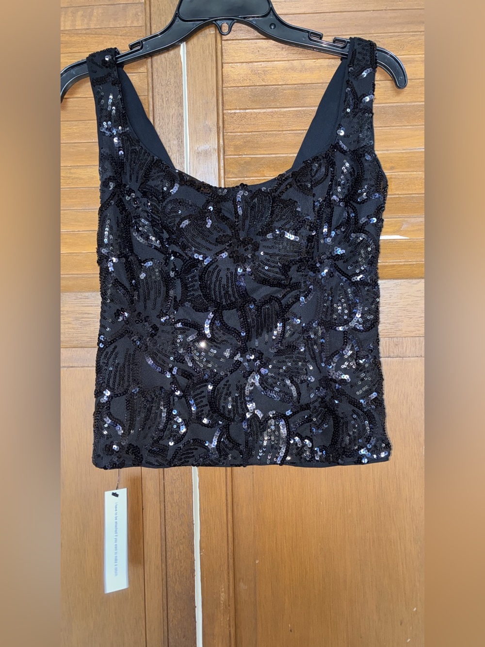 Reformation Black Sequin Camisole